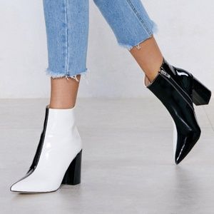 Double Take Two Tone Pointed Heeled Boots